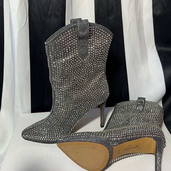 Betsey Johnson Glitter Boot Heels 6.5 - Picture 3 of 3